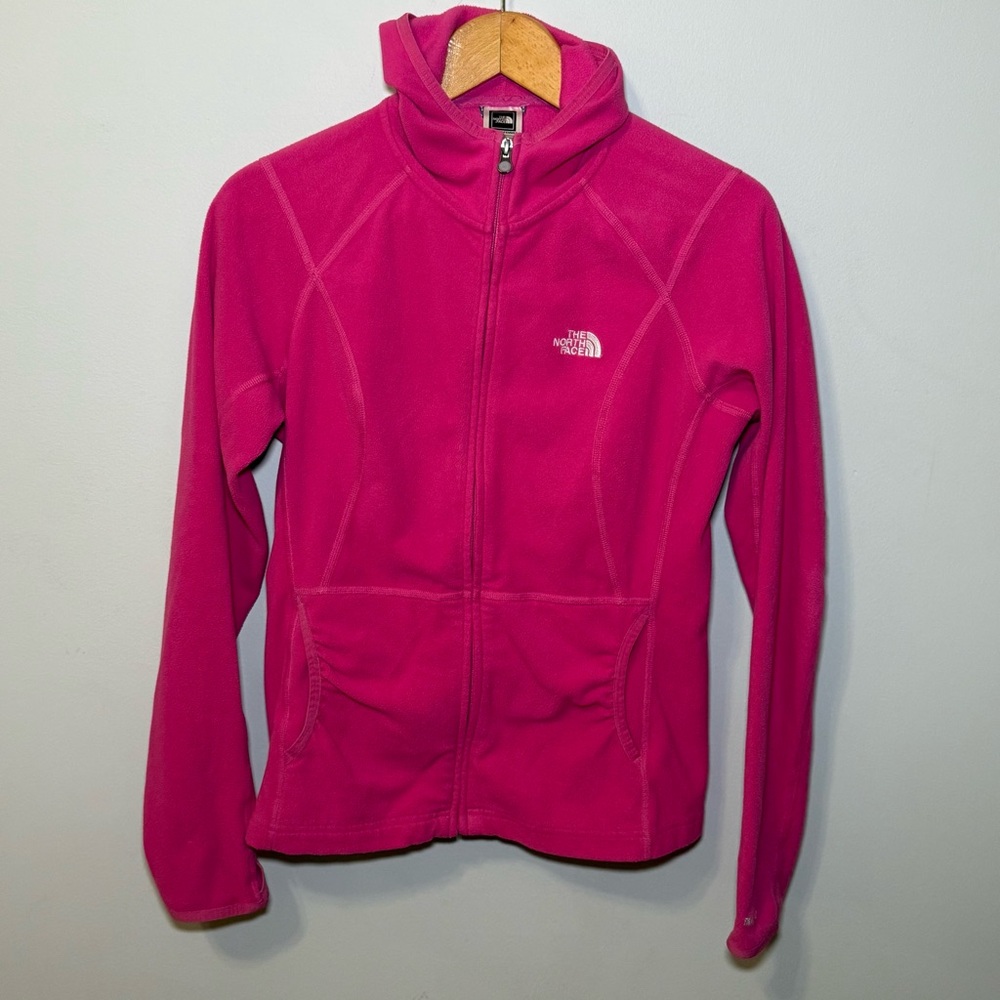 The North Face Women's Pink Fleece TKA 100 Hooded Jacket | S